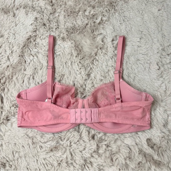 Victoria's Secret Dream Angels Cherry Blossom Pink Lace & Glitter Wired Bra - Picture 3 of 9